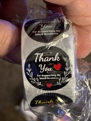 Thank You For Supporting My Small Business Stickers, 2 Rolls Of 500. New.Sealed