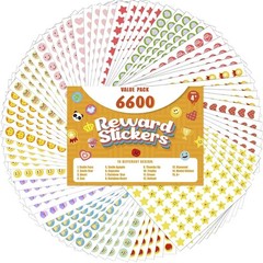 Teacher Reward Stickers, 6600PCS Incentive Star Stickers, 75 Sheets