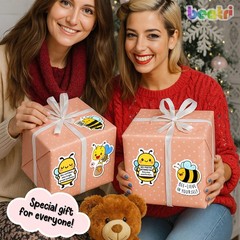 Positive Bee Stickers Waterproof Vinyl 50Pcs Cute Bee Decor & Party Favors fo…