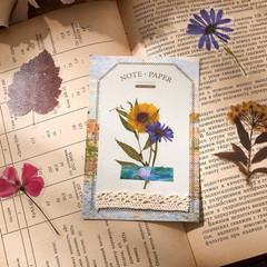 380 Pcs Pressed Flower Sticker Set Dried Flowers Themed Resin Journaling Sticker