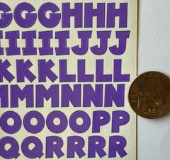 PURPLE 7/16” CHUNKY ALPHABET Stickers(2 sheets)Making Memories•Letters •Number•