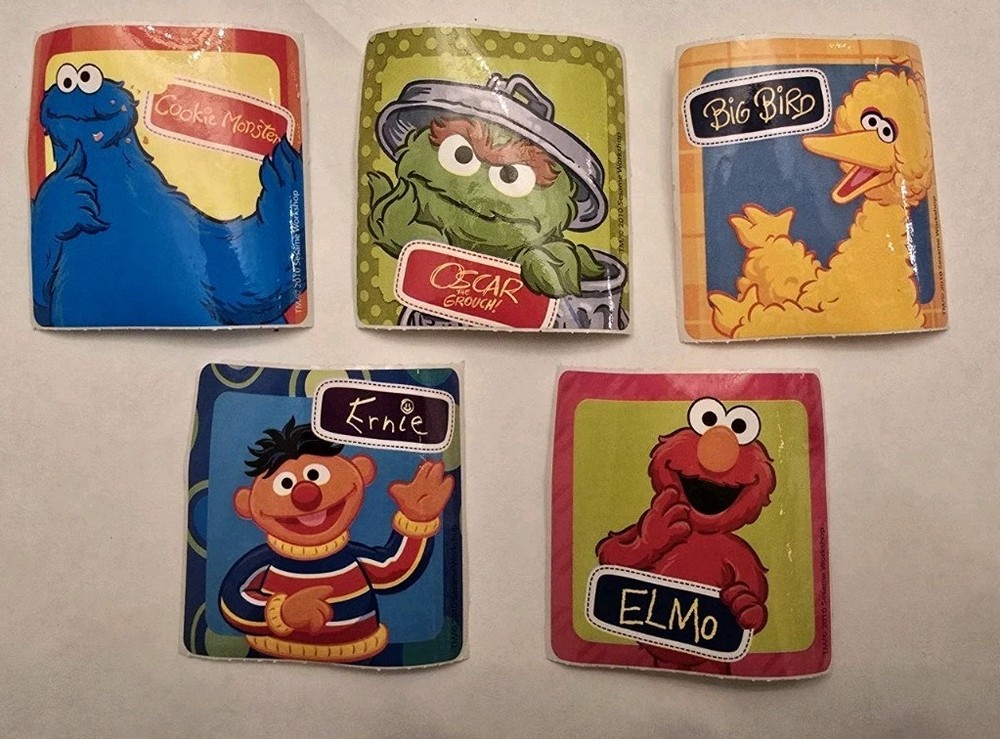 Vintage Smile Makers Sesame Street Stickers Set of 5 2.5 x 2.5 Inches
