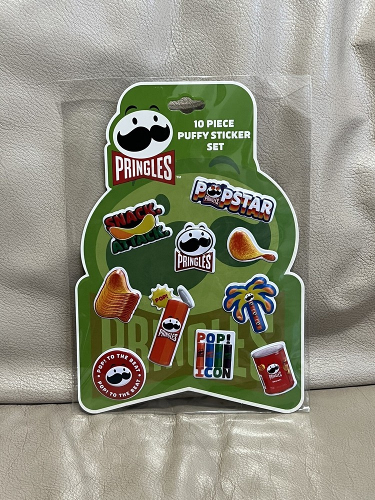 Pringles 10 Piece Puffy Sticker Set Cool Fun Snack Attack Pop Icon Popstar Pop
