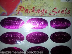 12 GIFT SEALS 1 Sheet Of Stickers LOVE YOU – FOR YOU Vintage VALENTINES DAY New