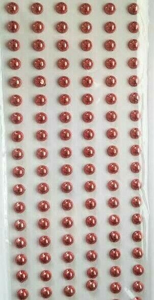 CraftbuddyUS 240 pcs x 6mm Self Adhesive Round Gems, Color – Red