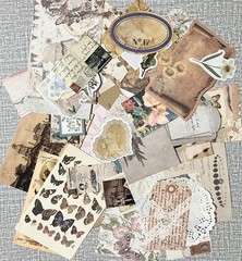 50+ Pcs, Small Lot Creative Junk Journal Ephemera, Scrapbook Collage