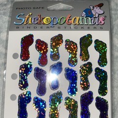 Stickopotamus Stickers – Colorful Glittery Footprints – Multi-colored