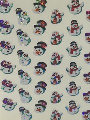 Trend Enterprises SNOWMAN Sparkle Stickers 2 Sheets 1998 SEALED