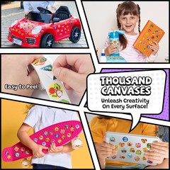 Smelly Roll Stickers for Kids, 4 Rolls, 1200 Pcs, Scratch & Sniff