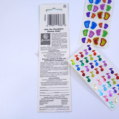 Vintage Sandylion prismatic stickers Peace Bears, Feet, music notes bright color