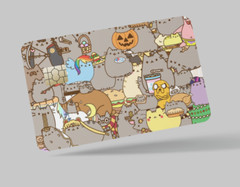 PUSHEEN CAT , 2 pc credit card skin & DEBIT CARD,TROLLEY & GYM