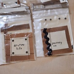 NEW Lot 4 Pkgs Kolette Fabric Tags Love Friendship Journeys Inspirational -B
