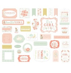 1 Pack of Echo Park Paper IT’S A GIRL Baby Shower Die Cut Ephemera Pieces