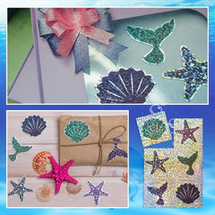 360 Pcs Sparkle Mermaid Stickers Holographic under the Sea Theme Ocean Glitter