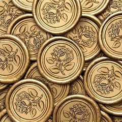 100 Wax Seal Stickers Rose Style Self Adhesive Bronze Envelope Seals for