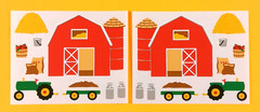 Vintage Mrs. Grossman’s Farm Barn Tractor Milk Hay Apples Feed Sticker Mod x 2