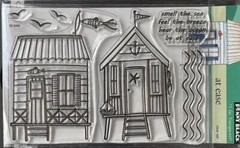 New Penny Black clear Rubber Stamp AT EASE BEACH SUMMER set
