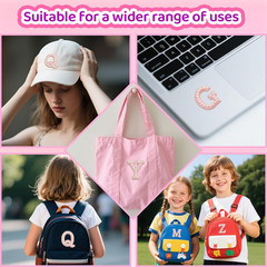 Cute 26 English Letters Patch Stickers, A-Z Alphabet Applique with Pearls and Sm