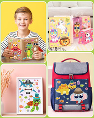 24 Pcs Make Your Own Sticker Sheets for Kids, Mix and Match Animal Face Stickers