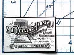 Reeves Harris Printer Engraver Lithographer London Vinyl Sticker Die Cut Retro