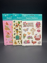 3 Sets Vintage Forget Me Not Easter Stickers NOS! 4 Sheets Each AGC