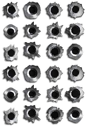 24 Pack of Bullet Hole Stickers Ultra-Realistic Fake Bullets – Safe for Paint…