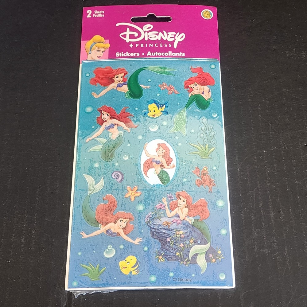 Vintage Sandylion Disney’s The Little Mermaid Ariel Princess 2 Sticker Sheets…