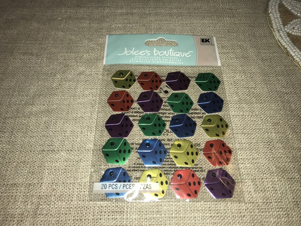 Jolees Boutique DICE repeats 20 Mini Dimensional Scrapbooking Embelishments RARE