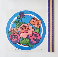 Vtg 80s Sandylion Sticker Roses 1985 Jumbo Stained Glass Transparent Decorators