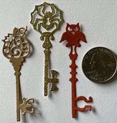 HALLOWEEN KEY Die-Cut(6pc)Fall •Thanksgiving•Autumn•Pumpkin •Spider•Owl•Skeleton