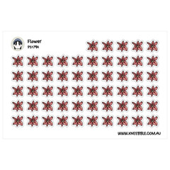 Botanical Planner Stickers – Red Flower Decorative Labels for Organizing Tasks