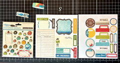 October Afternoon TREASURE MAP Banner, Brads, 12×12 Paper/Stickers Borders Washi