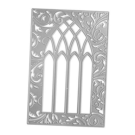 Metal Door Window Frame Lace Background Cutting Door and window lace frame