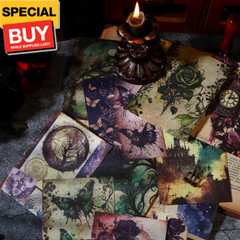 80 Sheets Gothic Scrapbook Paper for Scrapbook Kit, Vintage Ephemera for Junk Jo