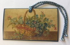 FLORAL BASKET Scrappy Chic Vintage Tags (1pc)MAMBI•Victorian•Steampunk •Faded•••