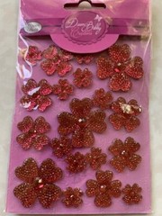 DAWN BIBBY 3D ADHESIVE GEMSTONE FLOWERS LAVENDER/PURPLE #A1 – 19PCS