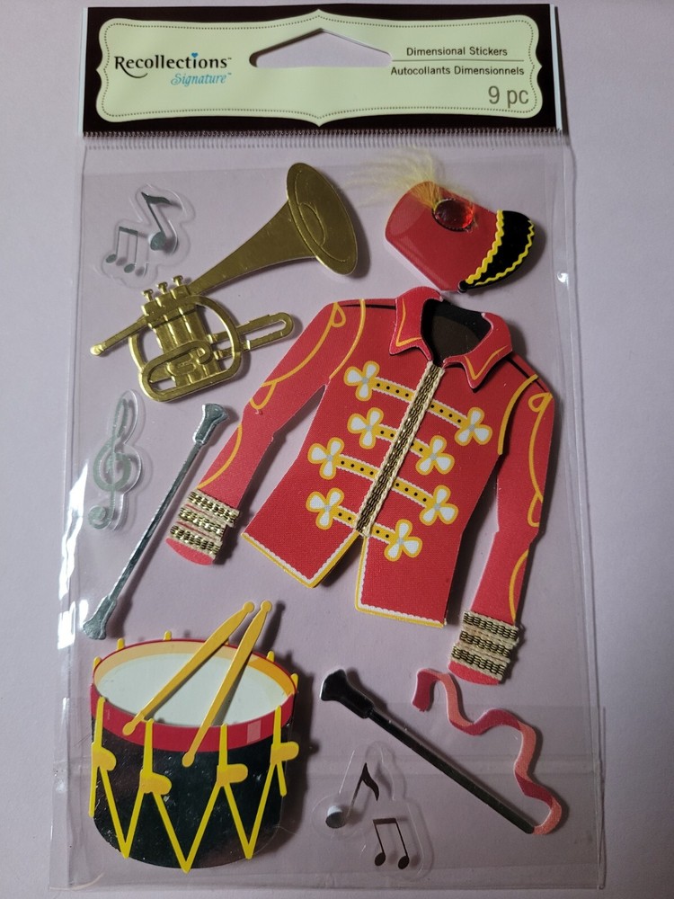 Recollections 3D Scrapbooking Stickers Marching Band Music School