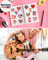 100Pcs Valentines Stickers for Kids, Bulk Heart Stickers for Valentines Day Gift