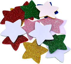 45Pcs Colorful Glitter Foam Stickers- Self Adhesive Star Shape Glitter Sticker f