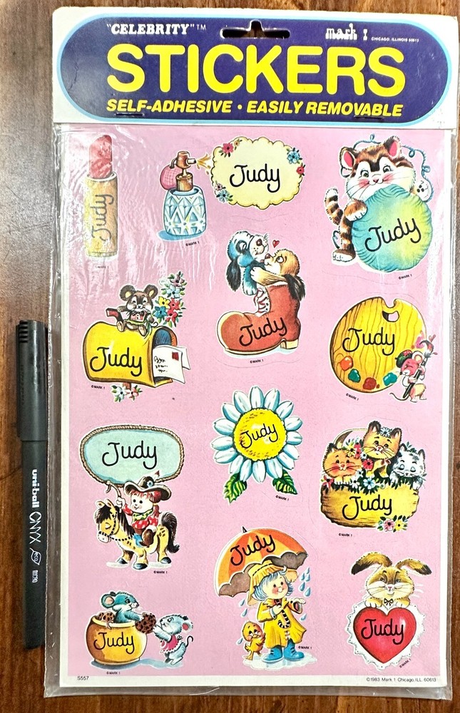 Judy Celebrity Mark 1 VTG Name Stickers Lot Scrapbooking Card Making