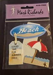 BEACH Dimensional Stickers(3pc) Good time for summer days tag Mark Richards