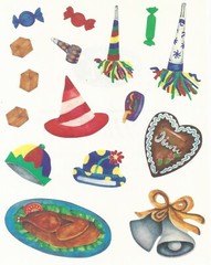 Creative Memories BLOCK STICKER – PARTY HATS, ROAST CHICKEN, LOLLIES, BLOWER