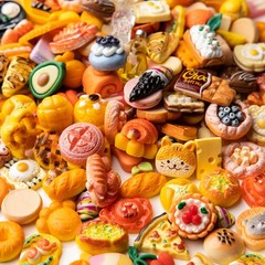 Slime Charms Food Cute Set – Mixed Lot Assorted Resin 10mm-25mm, A 100