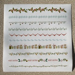 Long Christmas Stickers Varied Designs One Sheet Presents Pine Scrapbooking New