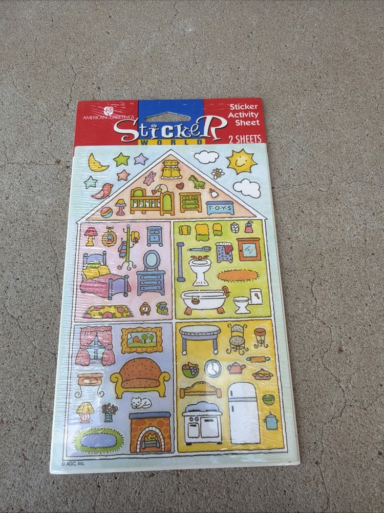 Sealed Vintage American Greetings Stickers Miniature Build a House Activity