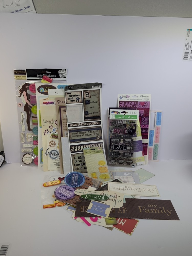 Large Mixed Lot Scrapbook Family Sayings, Expressions & Stickers