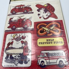 Vintage Hallmark Emergency Vehicles Self Adhesive Seals 4 Sheets Fire Truck