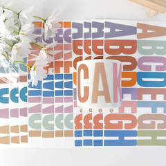 Morandi 400 Piece Letter Stickers – 24 Sheets, 2.5In Self-Adhesive, Waterproof f