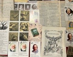 Vintage Book Lovers Junk Journal-book pages & cutout playing cards stamps & more