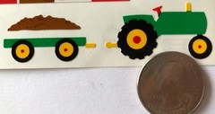 BARNYARD Sticker(9pc)Mrs.Grossman’s •Tractor•Hay•Fruit•Milk•Trailer •Feed•Animal